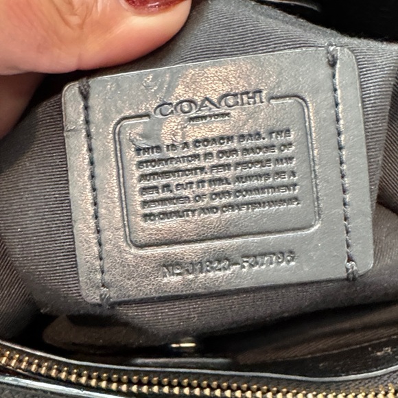 Coach Black Leather Shoulder Bag with Gold Accents - Picture 3 of 7